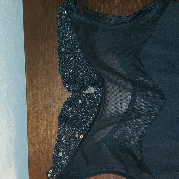 A'gaci sz small peplum top with sheer top and beautiful embellished neck - Picture 9 of 10